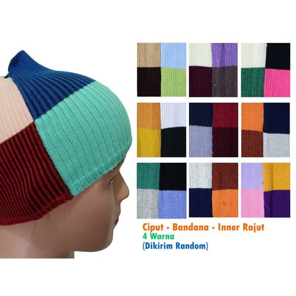 ciput bandana rajut 4 warna termurah