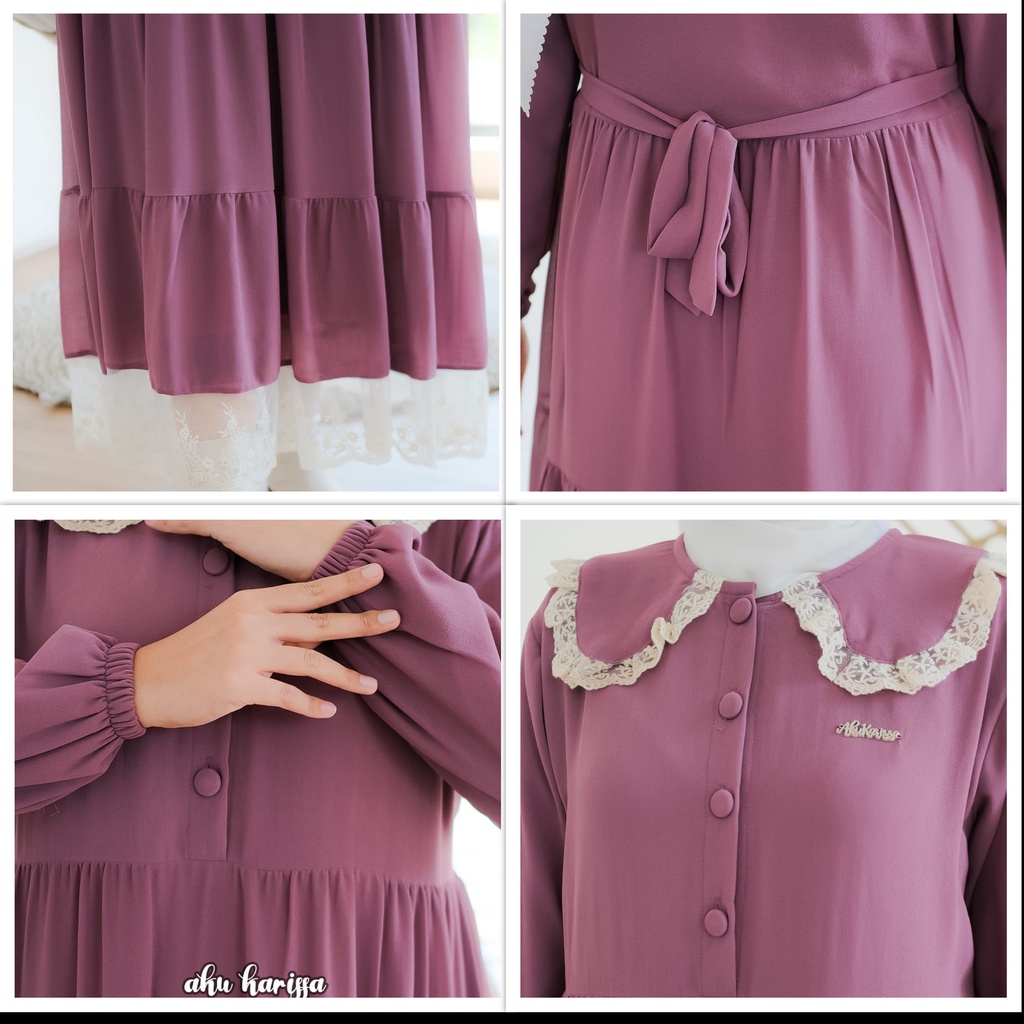 MIDI DRESS CERUTY MIKAYLA AKU KARISSA REMAJA WANITA STYLE SERUT SUSUN KOREAN LOOK