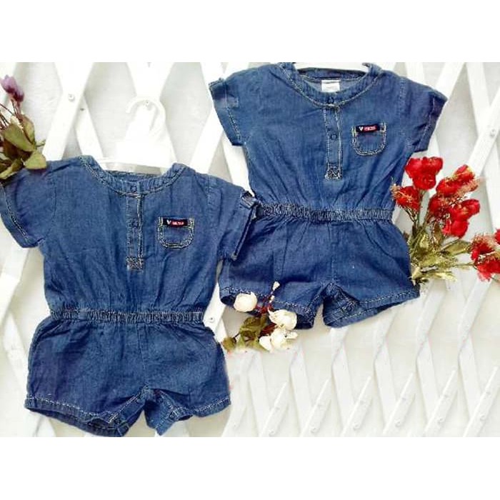 baby jumper romper jeans denim / baju terusan bayi cewek