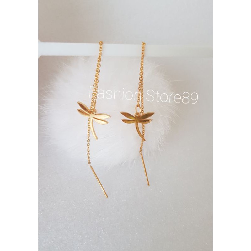 Ready Anting Jurai Rantai Panjang Capung Impor titanium gold Antikarat Fashion impor