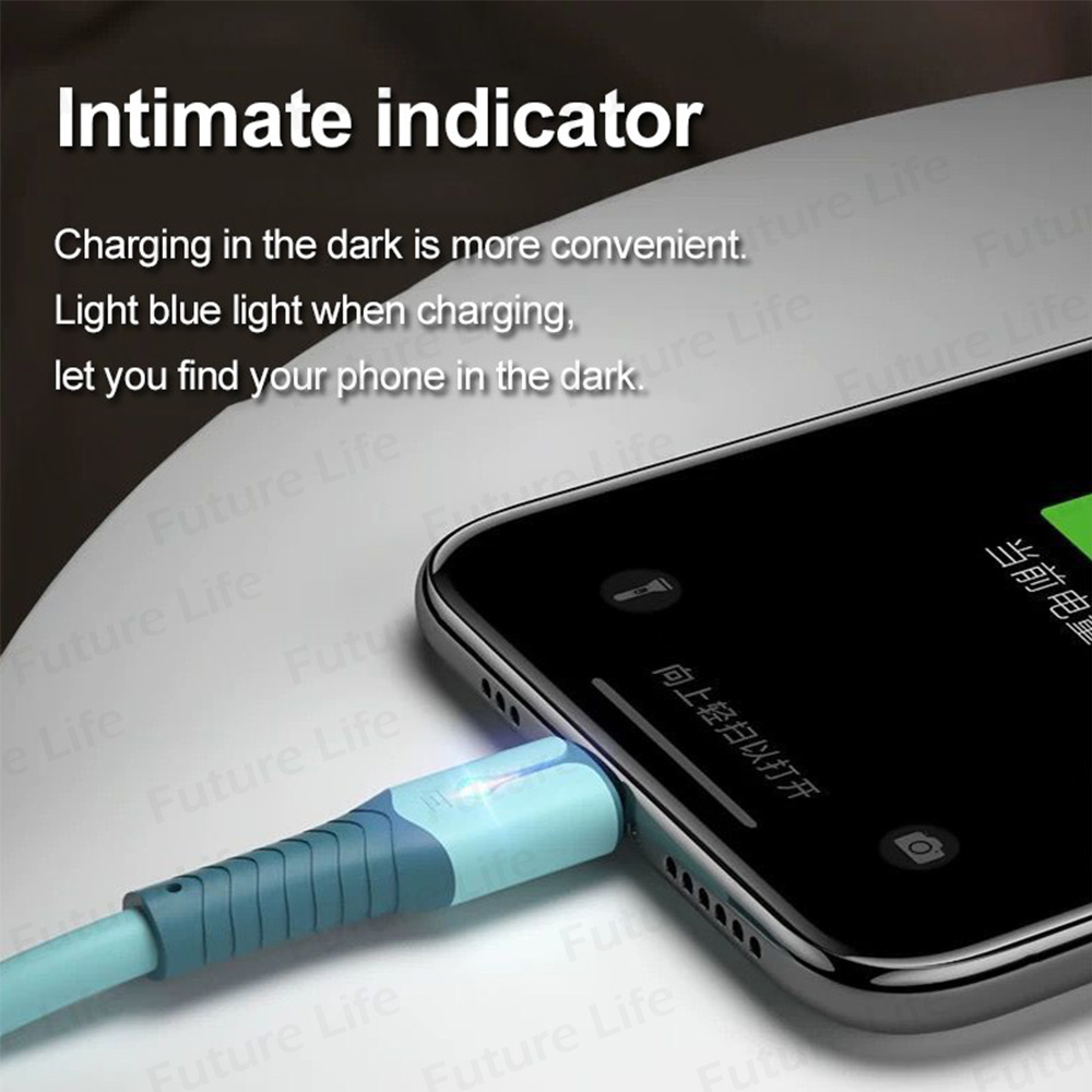 Kabel Data / Charger 5A Fast Charging Bahan Silikon Lembut Panjang 0.25m / 1m / 2m Untuk Apple / Android