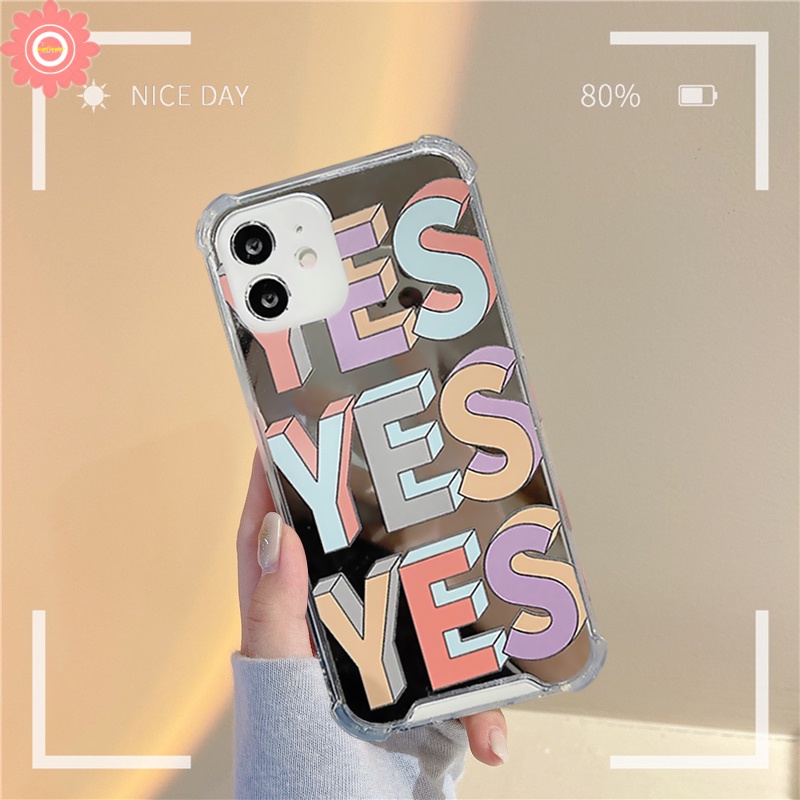 Casing iPhone 11 13 12 Pro Max 7 8 Plus 7Plus 8Plus XR X XS Max SE 2020 Shockproof Motif Huruf YES