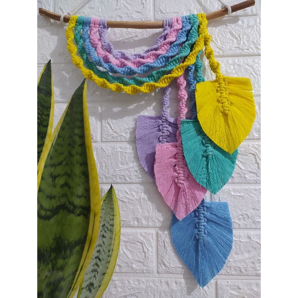 macrame wall hanging/macrame pelangi/dekorasi shabby/hiasan dinding