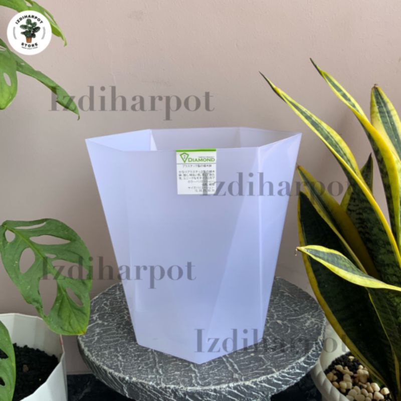 Pot bunga tanaman tinggi tabitha diamond 30 - BENING TRANSPARAN 30