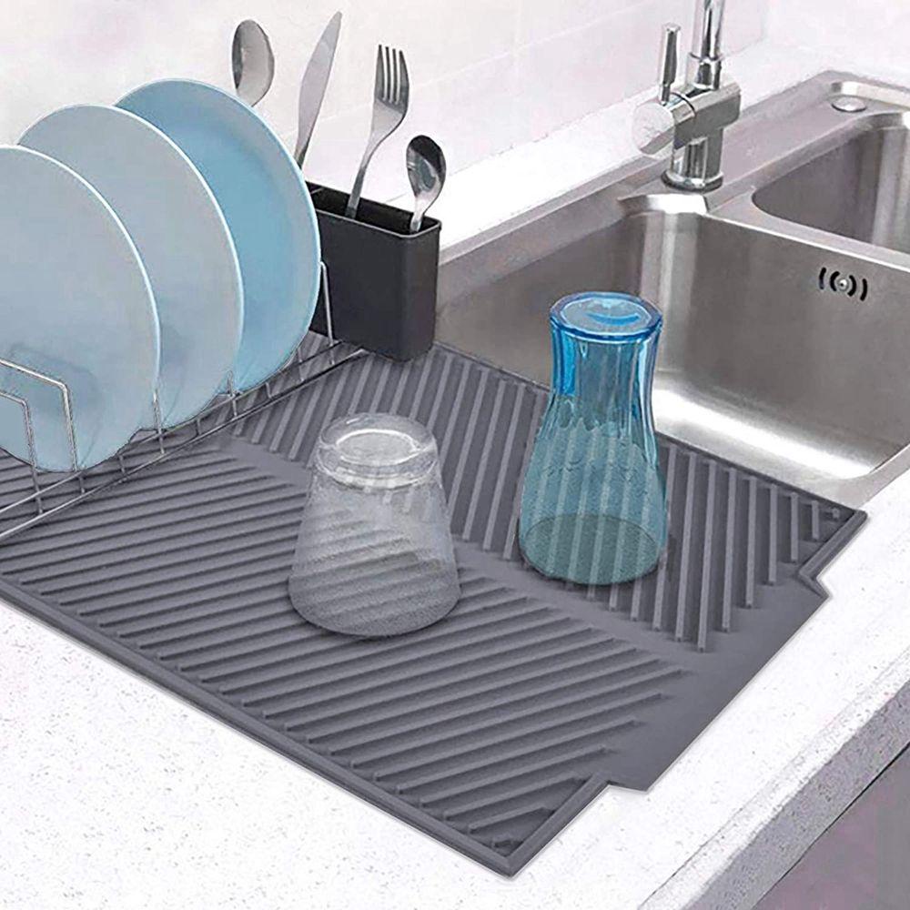 [Elegan] Dish Drying Mat Non Slip Drying Perlengkapan Rumah Tatakan Gelas Untuk Counter Top Draining Placemat