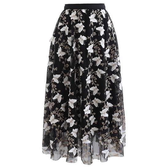 [ Retro Series ] 3D Butterfly Midi Tutu Skirt Premium ( Rok Tutu 3D Kupu Kupu )