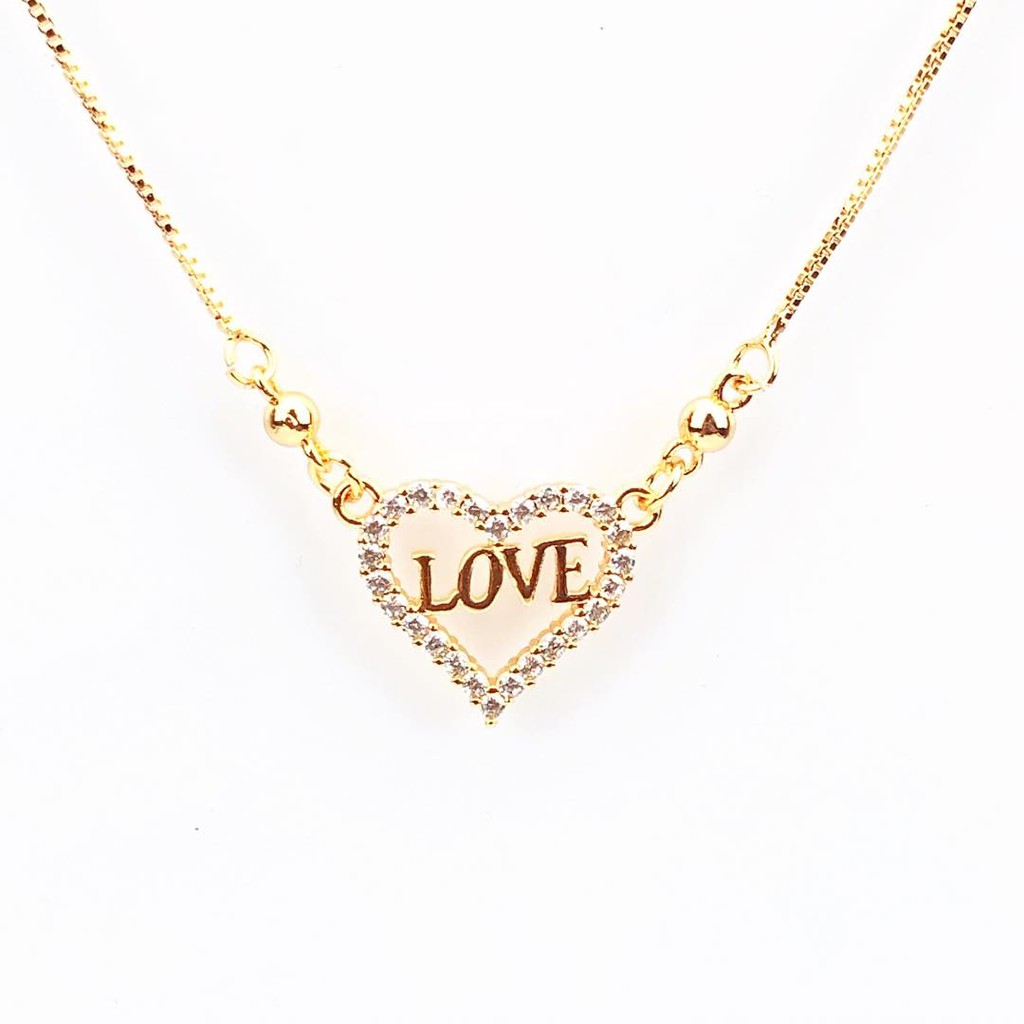 [Ready Stock] Kalung wanita gaya korea love diamond fashion aksesoris  Acc002