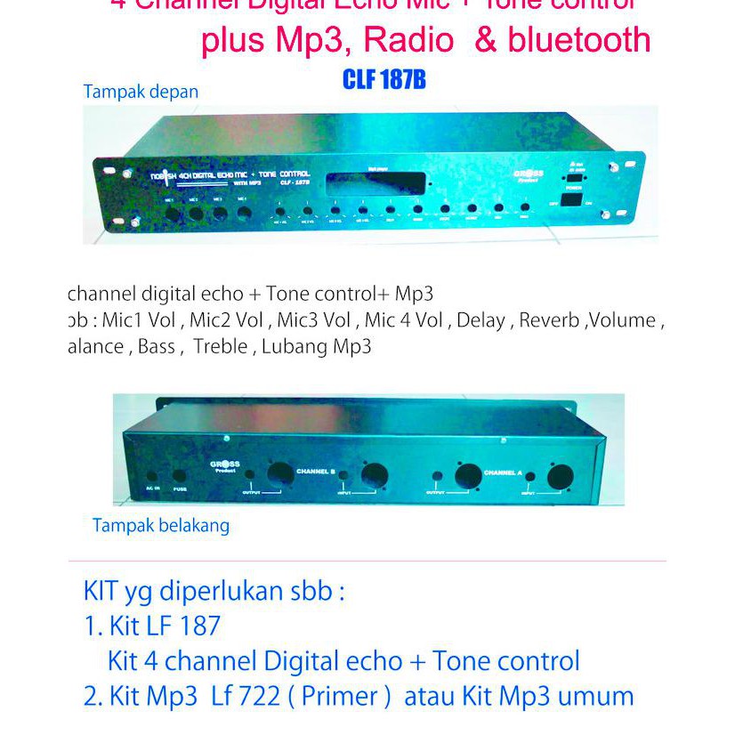 Yang Dicari] Box Digital Echo Mic 4 Channel +Tone Control With Mp3 Clf 187B