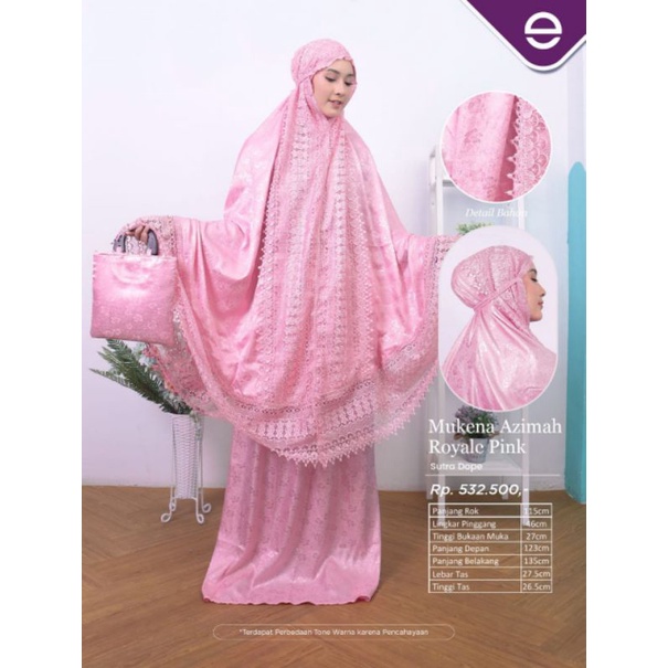 [READY] ETHICA MUKENA AZIMAH ROYALE PINK DAN ROYALE SILVER