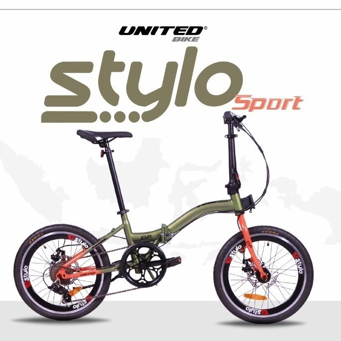 Sepeda Lipat Folding Bike United Stylo DB Sport 20 Inch 6 Speed SNI-3