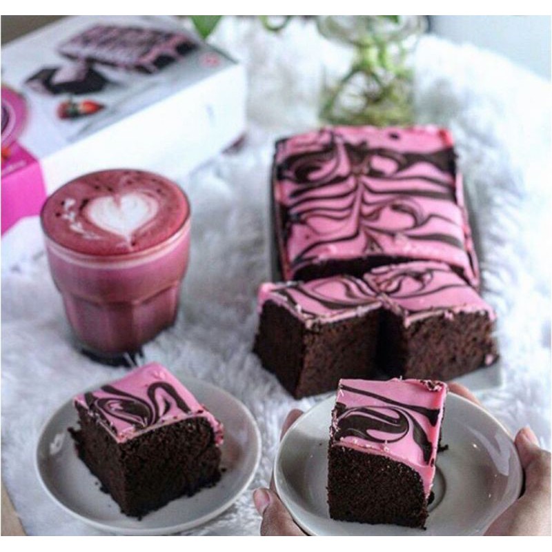 Jual Brownies Kukus Amanda (Rasa Pink Marble) | Shopee Indonesia