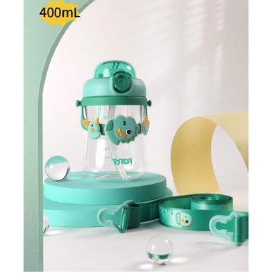 BOTOL MINUM SEDOTAN SILICONE ANAK 400ML KARAKTER ANIMAL TOMOR BAHAN TRITAN BPA FREE TMC039