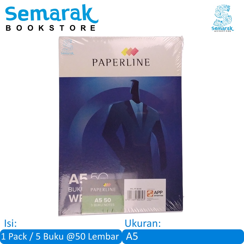 

PaperLine Writing Pad Notebook Buku Catatan A5 [1 Pack / 5 Buku]