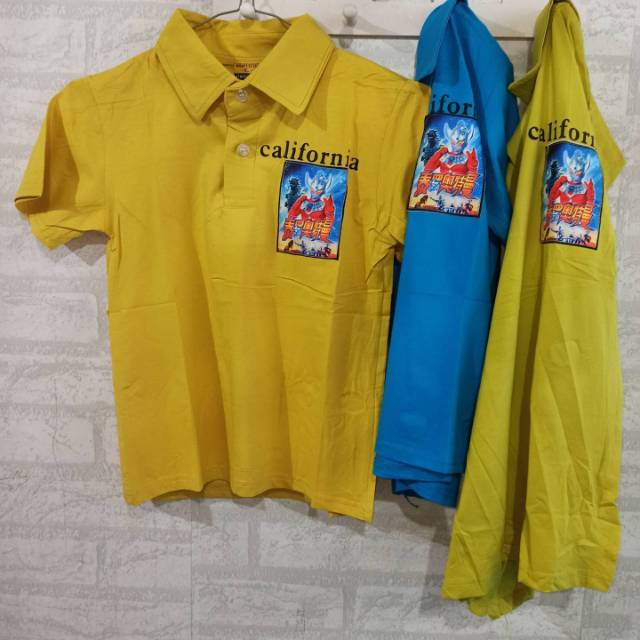 (5-8Tahun) Kaos kerah anak import Ultraman LED