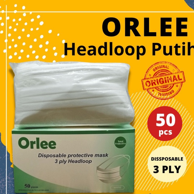 MASKER ORLEE HIJAB DISPOSABLE (PUTIH)