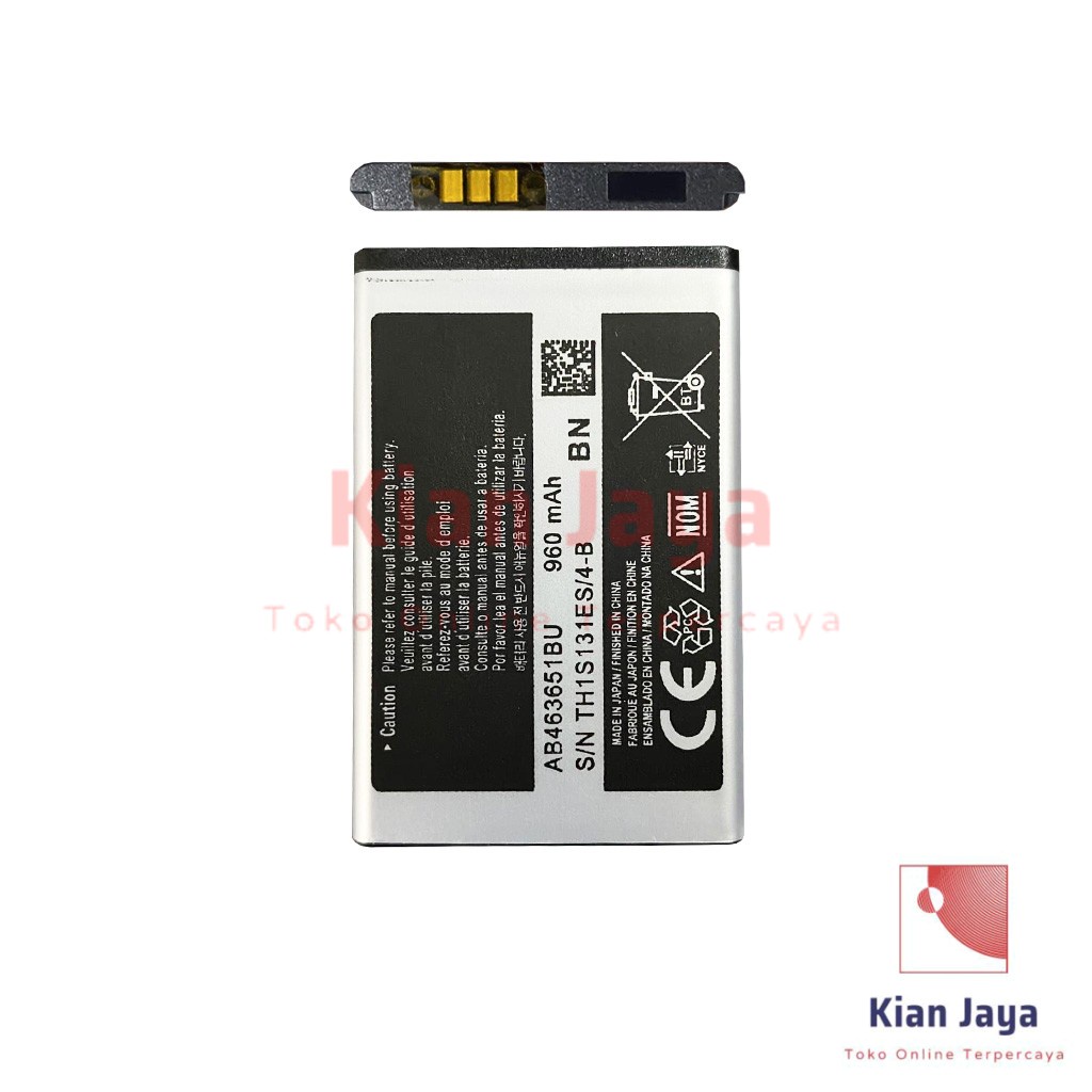 Baterai Samsung Corby B3410 Lakota C3322 F400 S3650 C3510 S5620 Original OEM Batre Batrai Battery Hp AB463651BU Ori