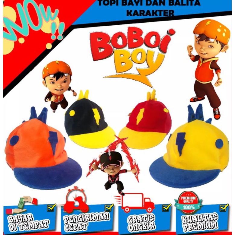TOPI BAYI KARAKTER BOBOIBOY - TOPI ANAK KARAKTER BOBOIBOY HALILINTAR - BOBOIBOY GALAXY