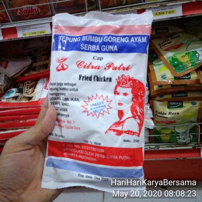 

TERBARU TEPUNG GORENG CITRA PUTRI 250GR