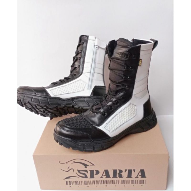 sepatu pdl kulit model jaring untuk provos tni merek sparta