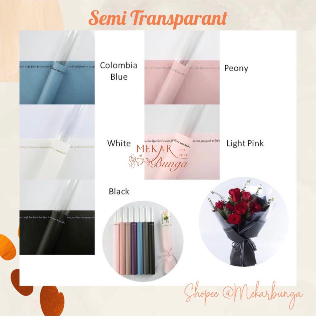 

(K 2) - Kertas Bunga Cellophane Flower Wrap Semi Transparant Waterproof