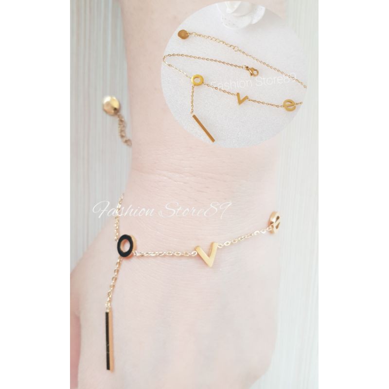 new Fashion impor gelang fashion titanium love jurai bestseller bestquality gold Rosegold Antikarat