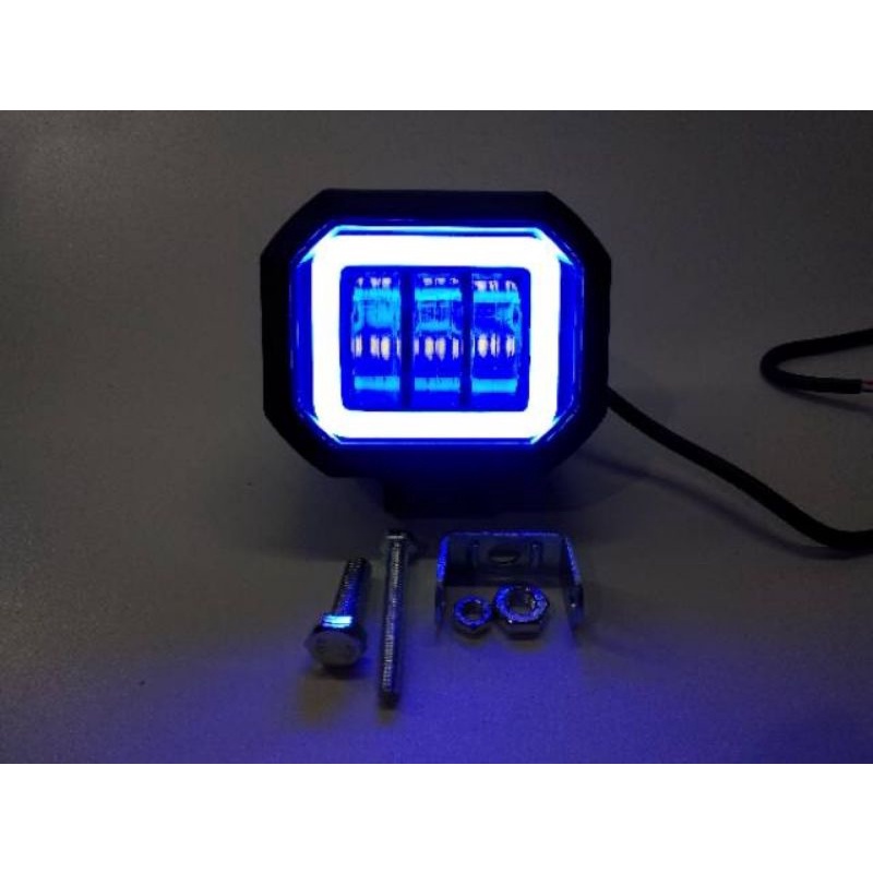 Lampu tembak sorot LED CWL 3 mata Lensa 6D 30watt cree angel aye kotak biru