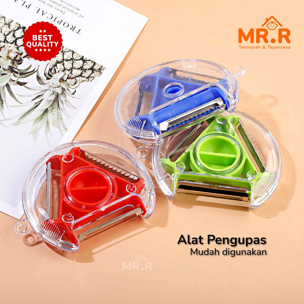 Pisau Pengupas Buah &amp; Sayur 3 in 1 Alat Kupas Kentang Pisau Dapur Stenlis Serbaguna Peeler Stainless