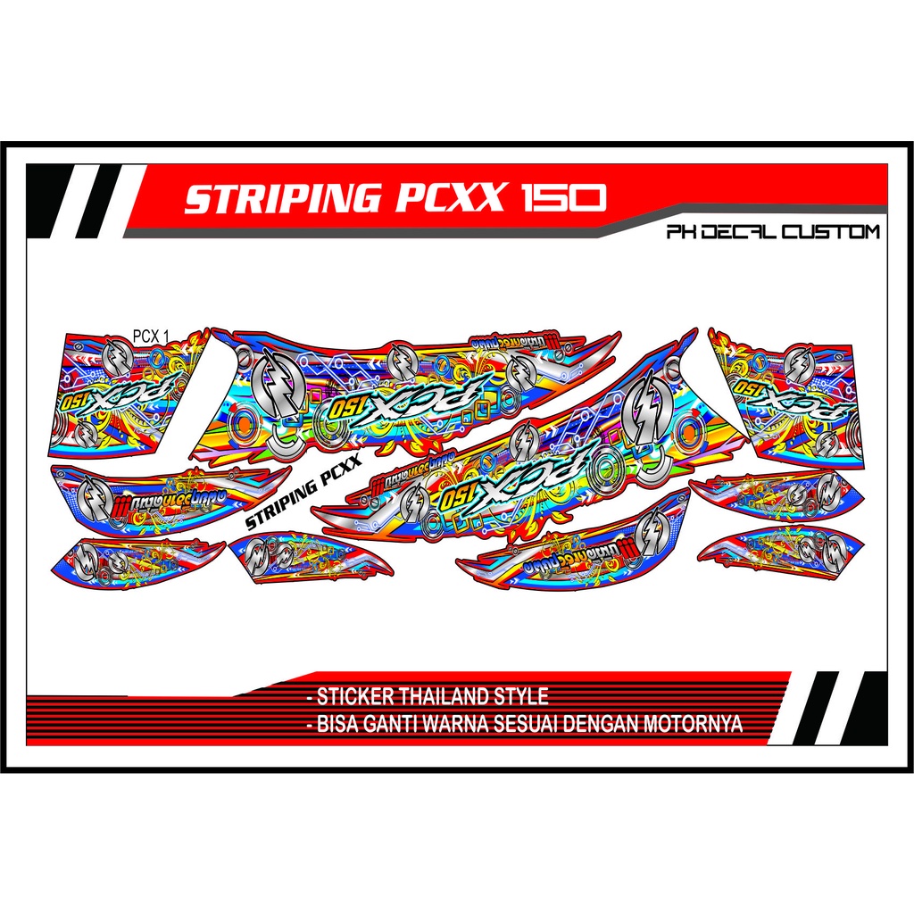 STRIPING VARIASI PCX 150 THAILOOK LIS CUSTOM BISA REQUEST SESUAI WARNA MOTOR SANGAT COCOK UNTUK MENA
