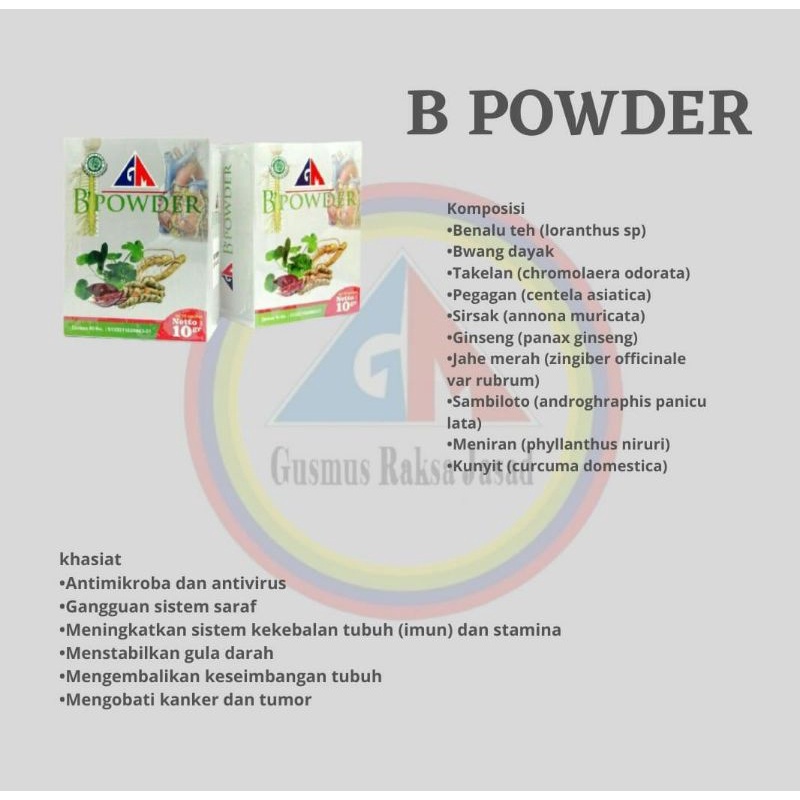 

B Powder herbal / obat herbal / herbal alami / GM