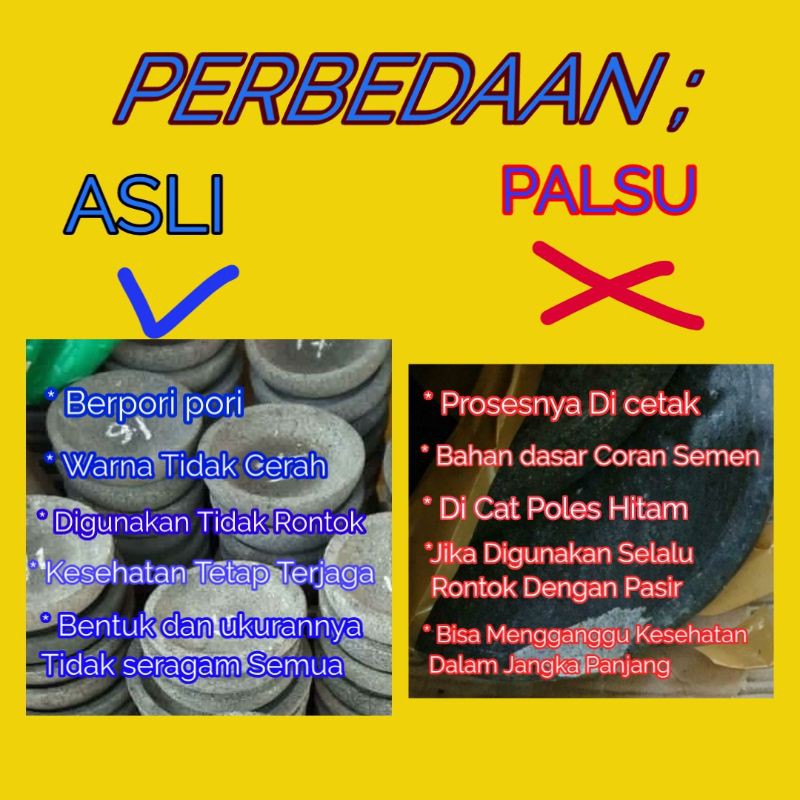 Ulekan Batu Asli Diameter 28cm / Cobek bubut / Cowet