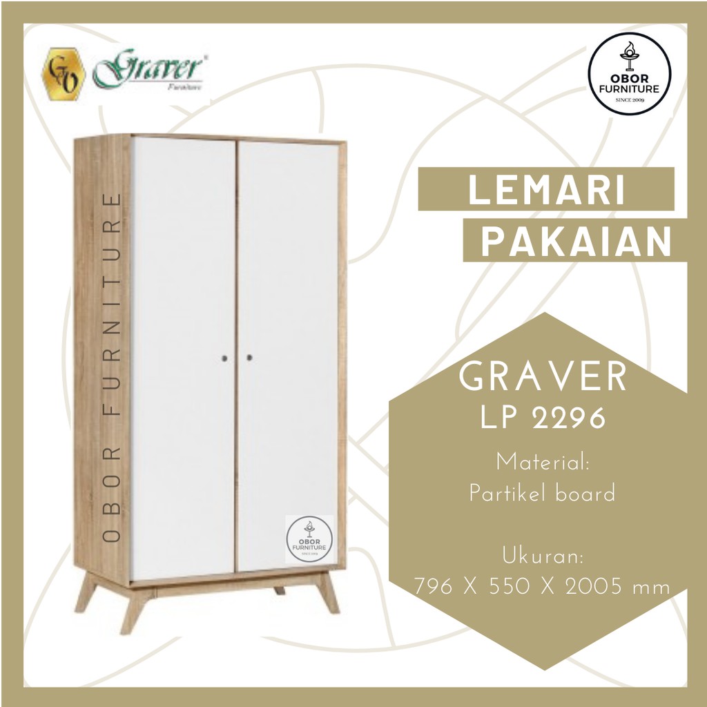Lemari Pakaian 2 pintu LP 2296 Graver