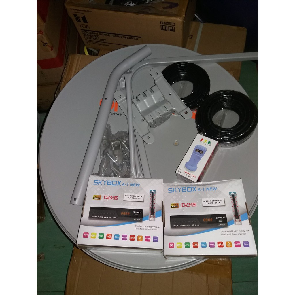 Parabola mini ninmedia untuk 2 Tv receiver skybox new avs tanpa iuran bulanan Best Quality