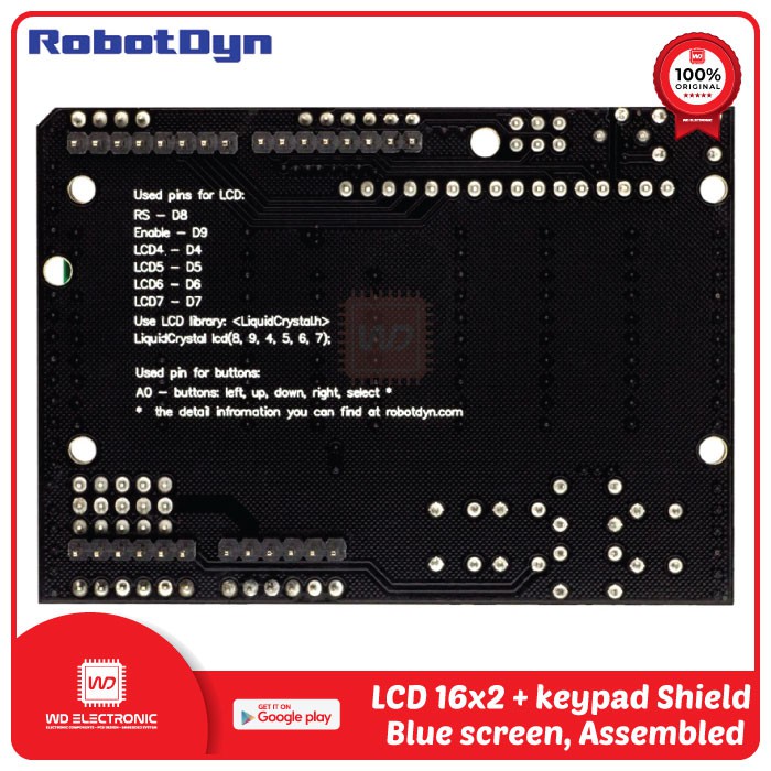 ROBOTDYN LCD 16x2 KEYPAD SHIELD ARDUINO LCD KEYPAD SHIELD BLUE GREEN