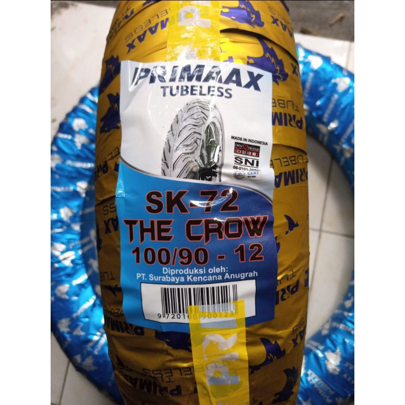 Ban tubeless Primaax 100/90-12 SK-72  primax SK 72 ban scoopy depan