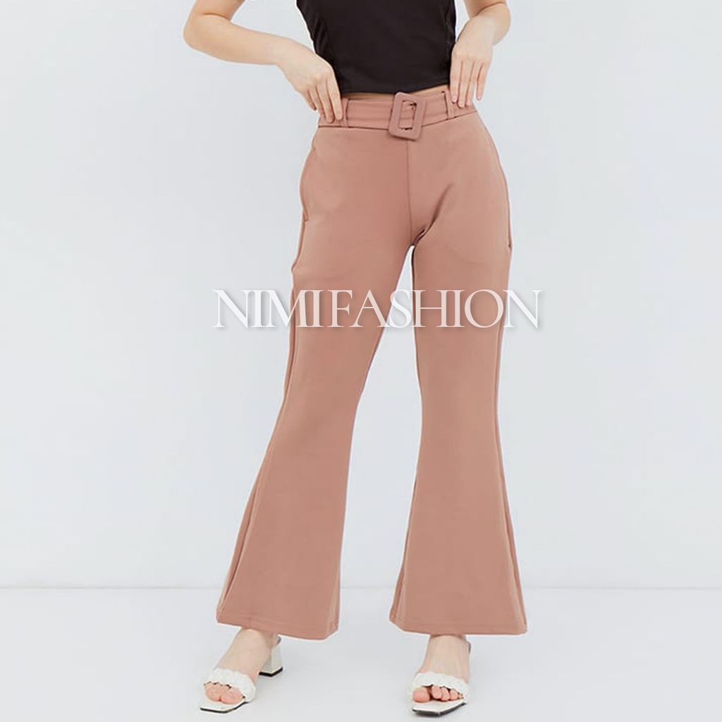 Celana Premium Scuba Import / Celana Cutbray Office Pants Import / Bawahan High Waist Cutbray wanita