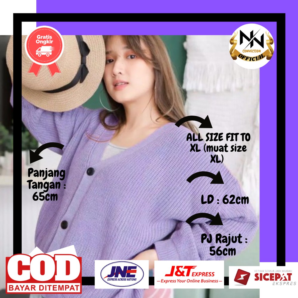 CARDIGAN RAJUT CROP OVERSIZE ATASAN WANITA RAJUT HALUS CARDIGAN RAJUT CROP KEYSHA OVERSIZE