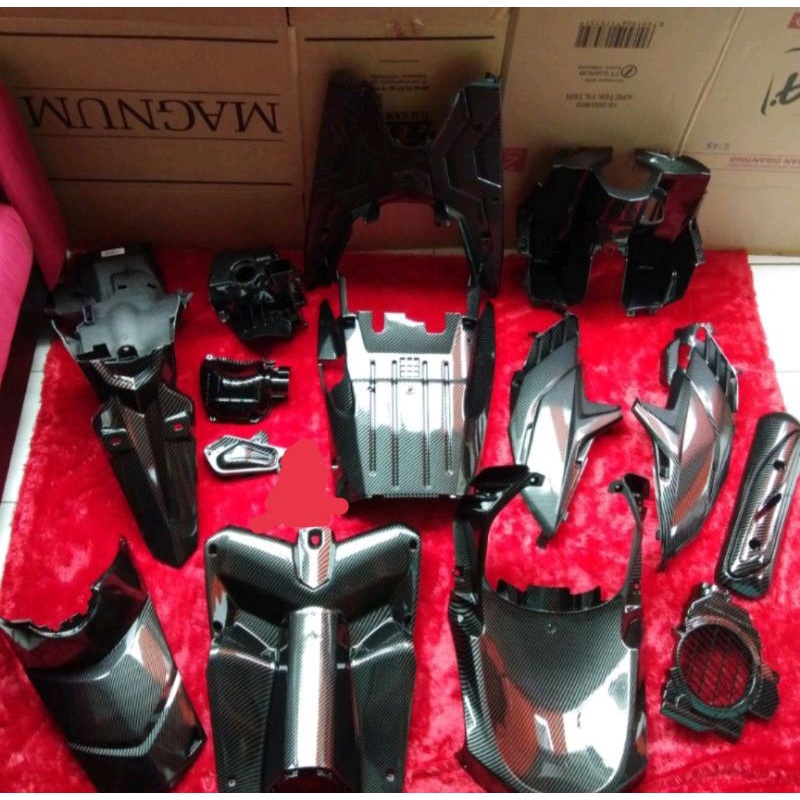 COVER FULL BODY KASAR DAN LEKSIL KONTAK ATAS VARIO TECHNO 110 KARBU LAMA FULL CARBON
