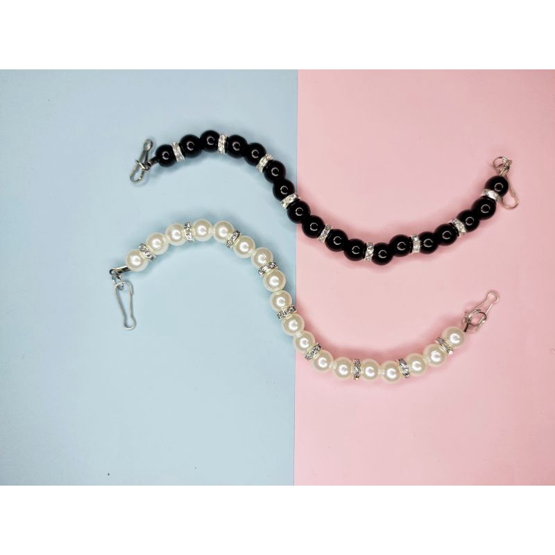 Konektor Masker Hijab Mutiara Murah Berkualitas/ Kaitan Masker/ Strap Masker