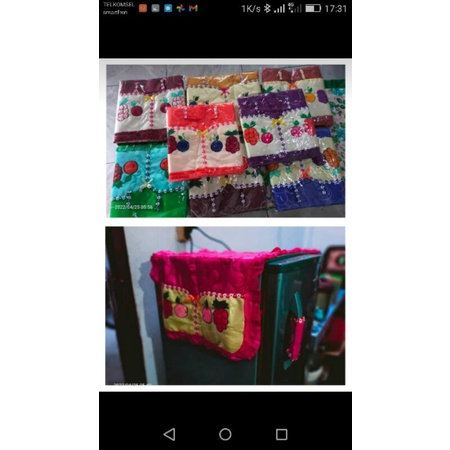 Tutup kulkas/cover kulkas/Tudung kulkas/Tutup kulkas murah/Tutup kulkas bordir
