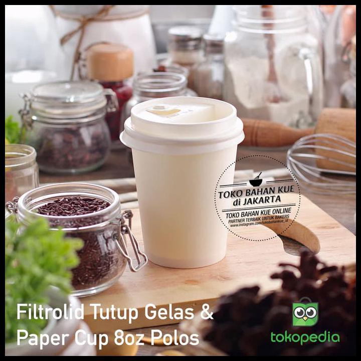 

Filtrolid + Paper Cup 8Oz Grosir Gelas Kertas Tutup Plastik Saringan