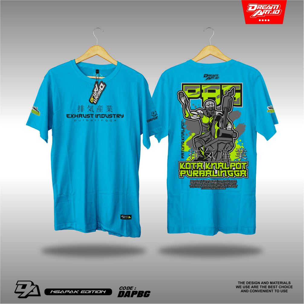 Dream Art.Id - Kaos Purbalingga Kota Knalpot / Kaos Ngapak - Biru Kuning