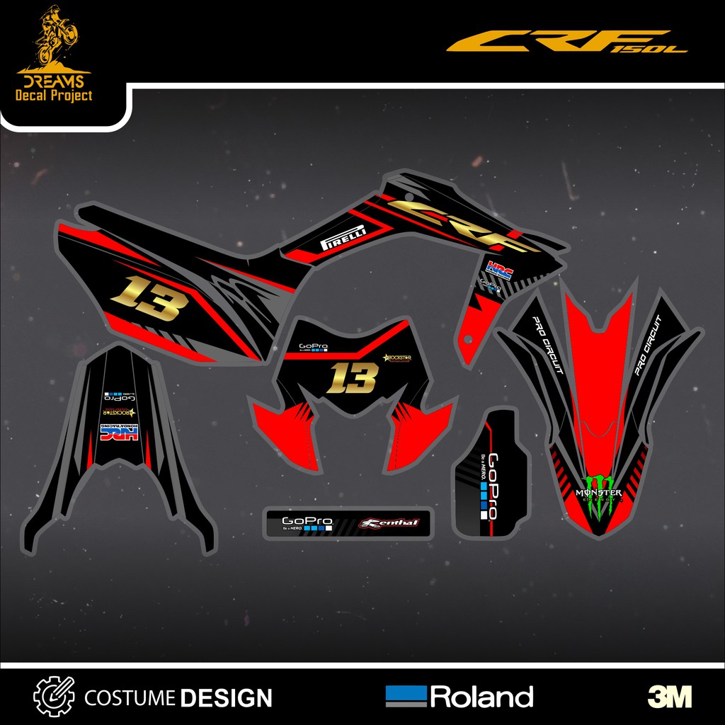 Decal CRF 150L Red Black