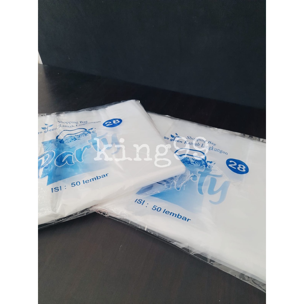 Kantong Kresek Plastik Bening PE PARTY 28 isi 50 pcs