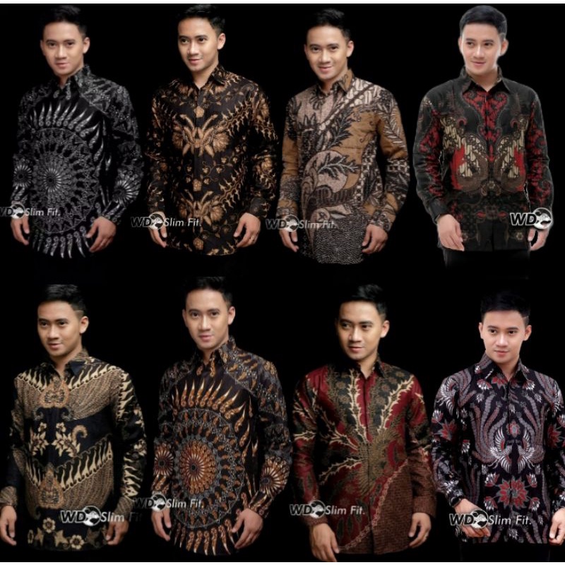 Kemeja Batik Pria Lengan Panjang Batik Nakula motif KERATONAN Kode 002 Size M L XL XXL Reguler