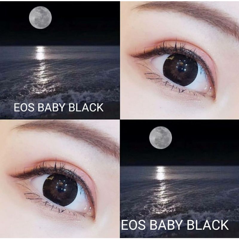 SOFTLENS EOS BABY BLACK HITAM NORMAL MINUS s.d 10.00 Softlen Minus Tinggi Dia.15mm Made In Korea