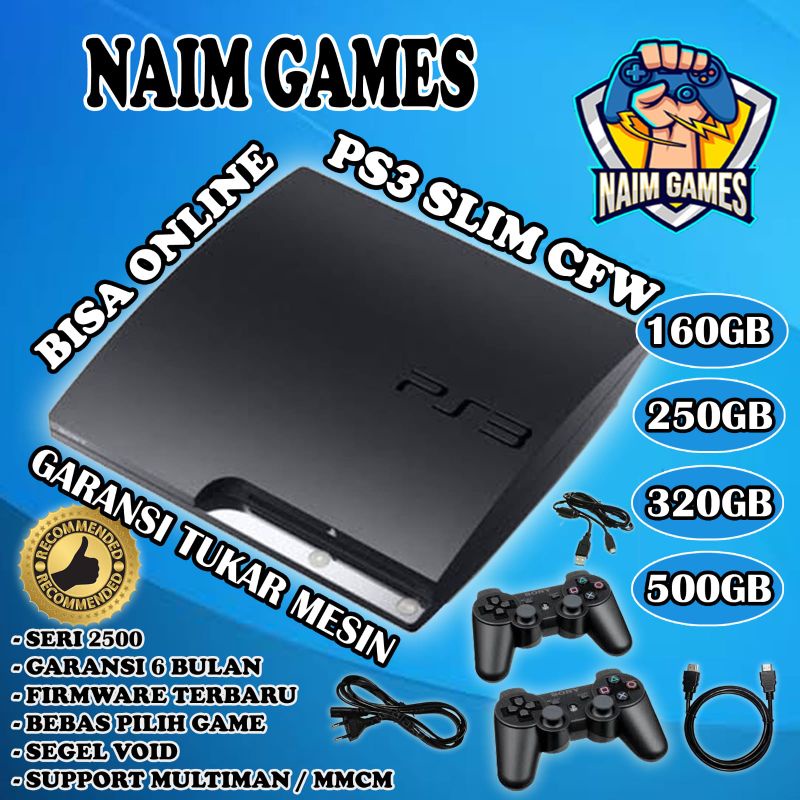 PS3 SLIM CFW 1TB seri 25 PS 3 SLIM seri 25XX 1000GB 500GB 2stik