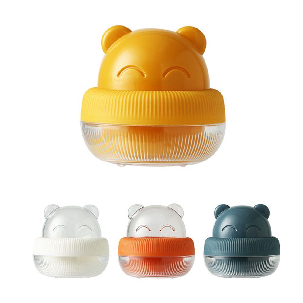 QUINTON 1PC Puffs Drying Box Bear Powder Puff Container Stand Storage Box Empty Transparent Makeup Accessories Sponge Organizer Cartoon Display Makeup Blender Puff Holder/Multicolor