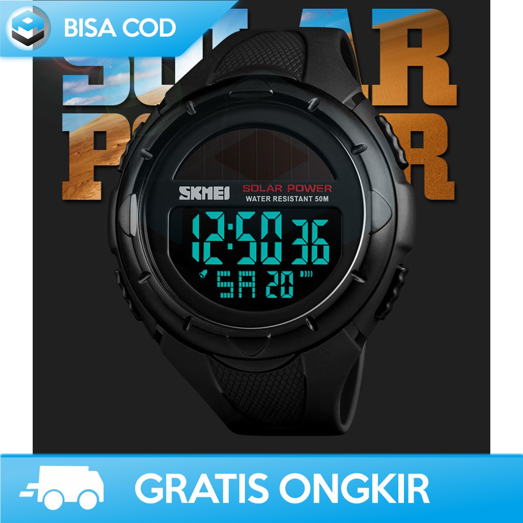 JAM TANGAN PRIA DIGITAL ANTI AIR SOLAR SKMEI 1405 ORIGINAL-JAM TANGAN TENAGA SURYA WATERPROOF MURAH