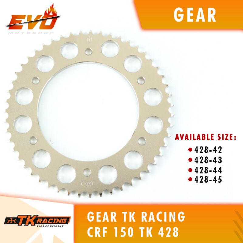 gear TK crf 150 428-46T - 428-50T belakang