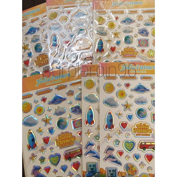 NCT DREAM HELLO FUTURE MD HOLOGRAM HOLO EPOXY STICKER PC SET SEALED JAEMIN JENO CHENLE HAECHAN